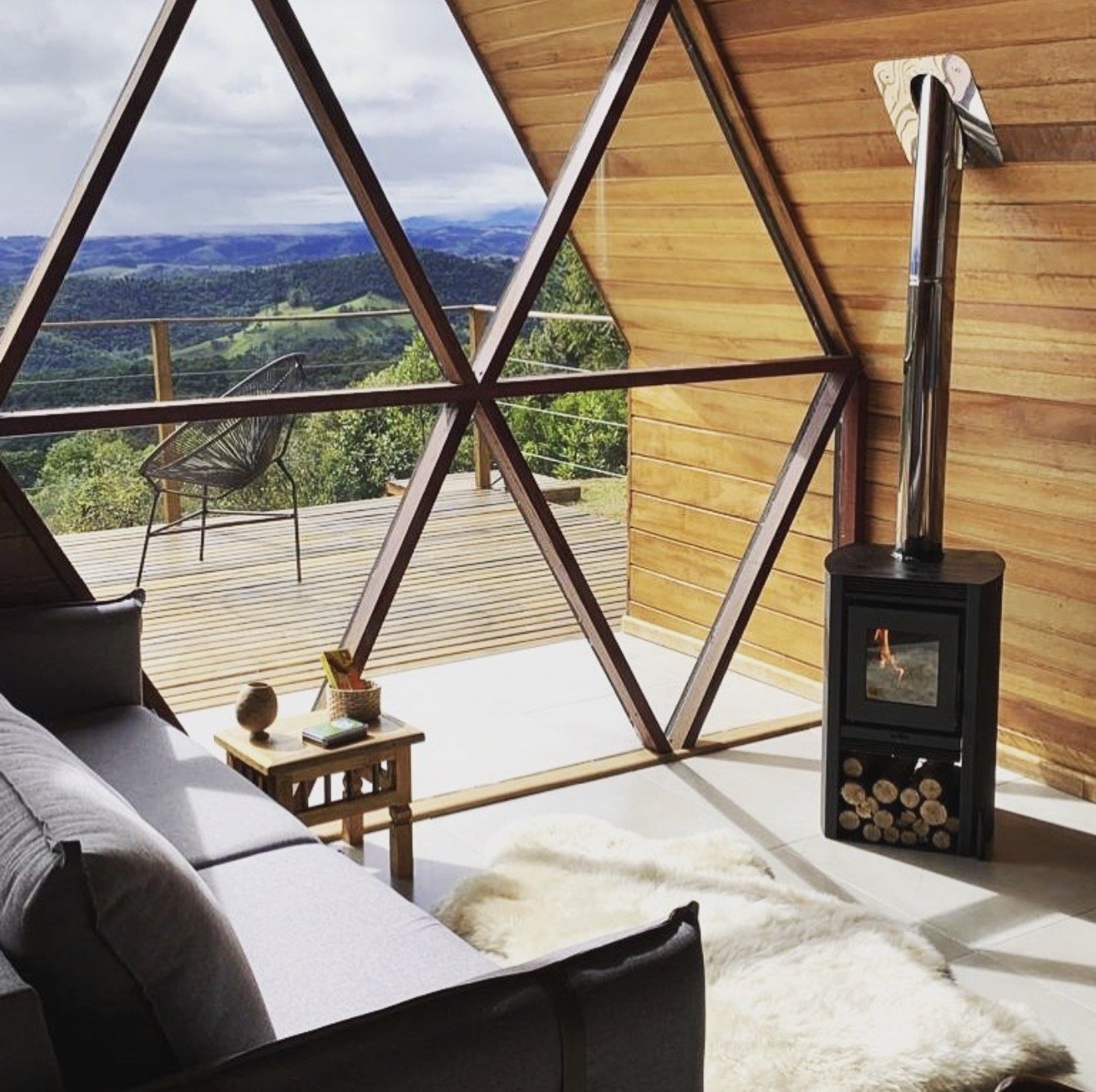 Interior da cabana